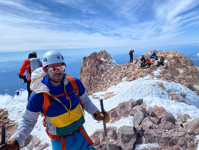 standing on the summit.