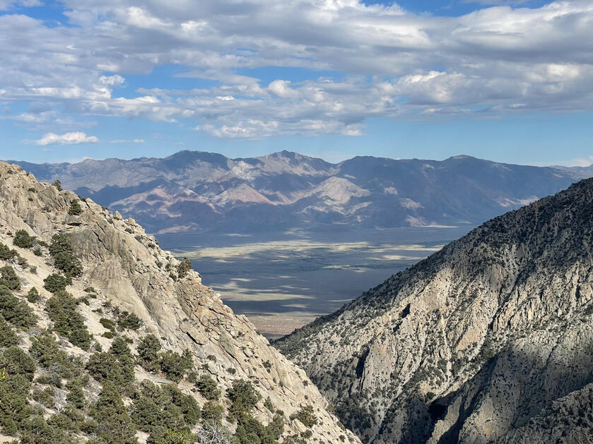 Looking back into the Owens Valley.