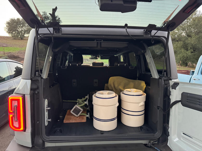 Packed up and brought back to Malibu for the ferment.